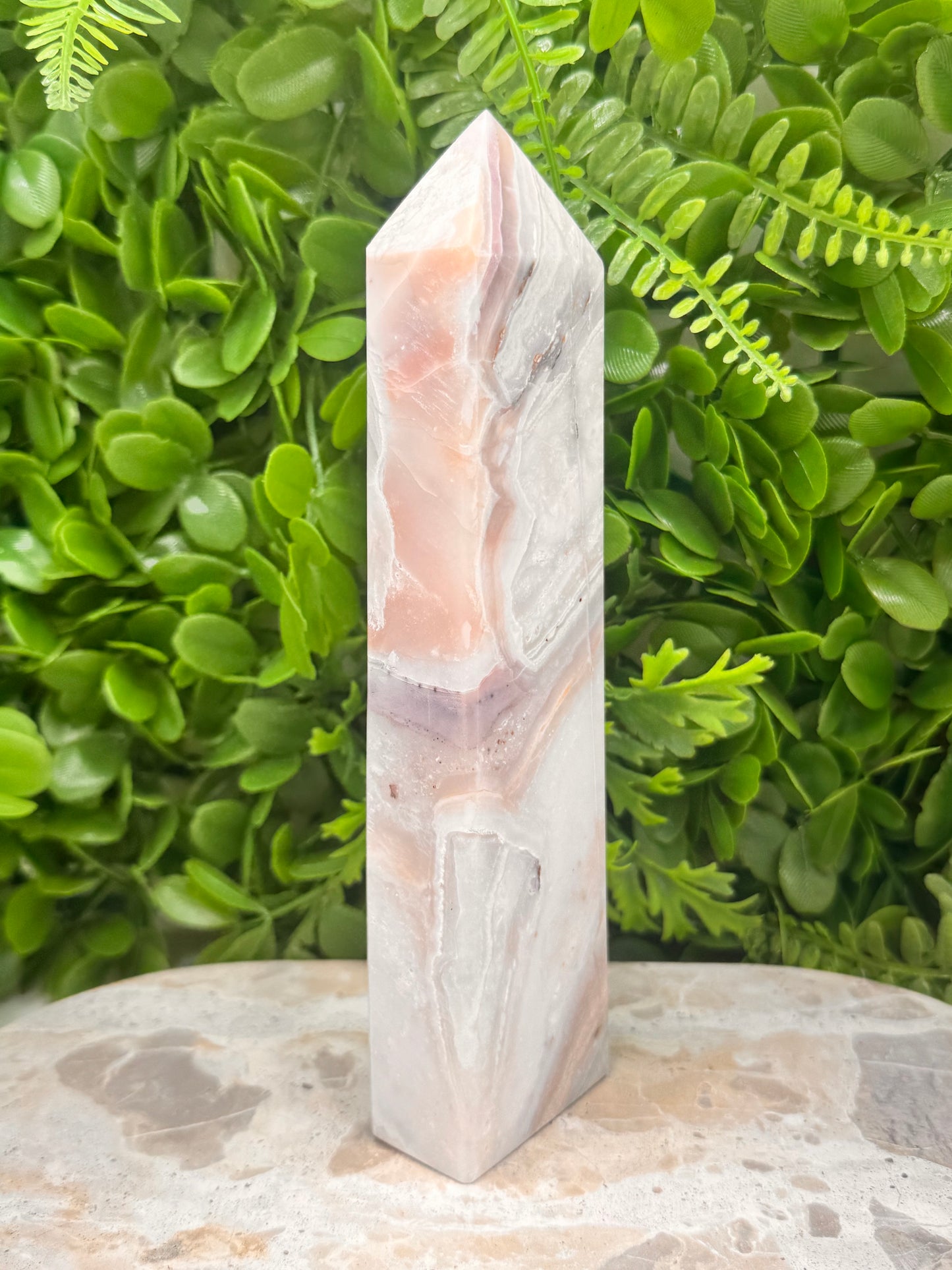 Pink Agate Tower 652g