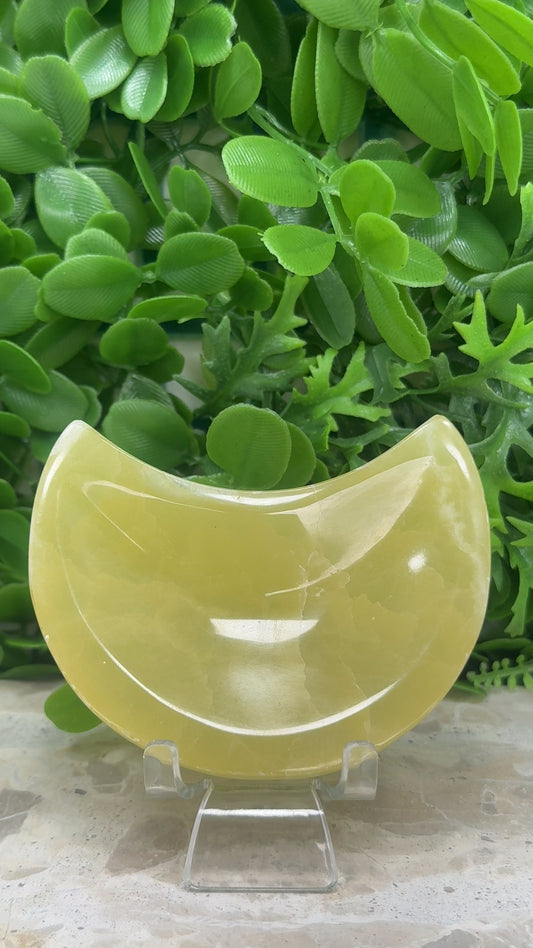 Lemon Calcite Moon Bowl 250g