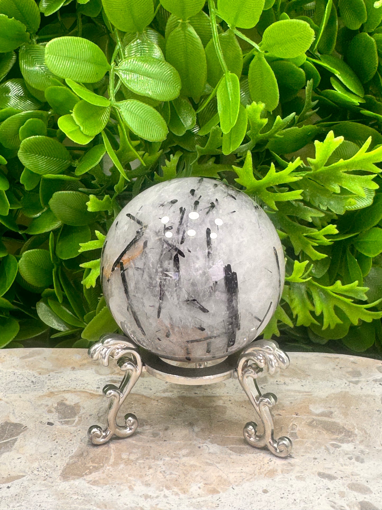 Tourmaline In Quartz Sphere 378g