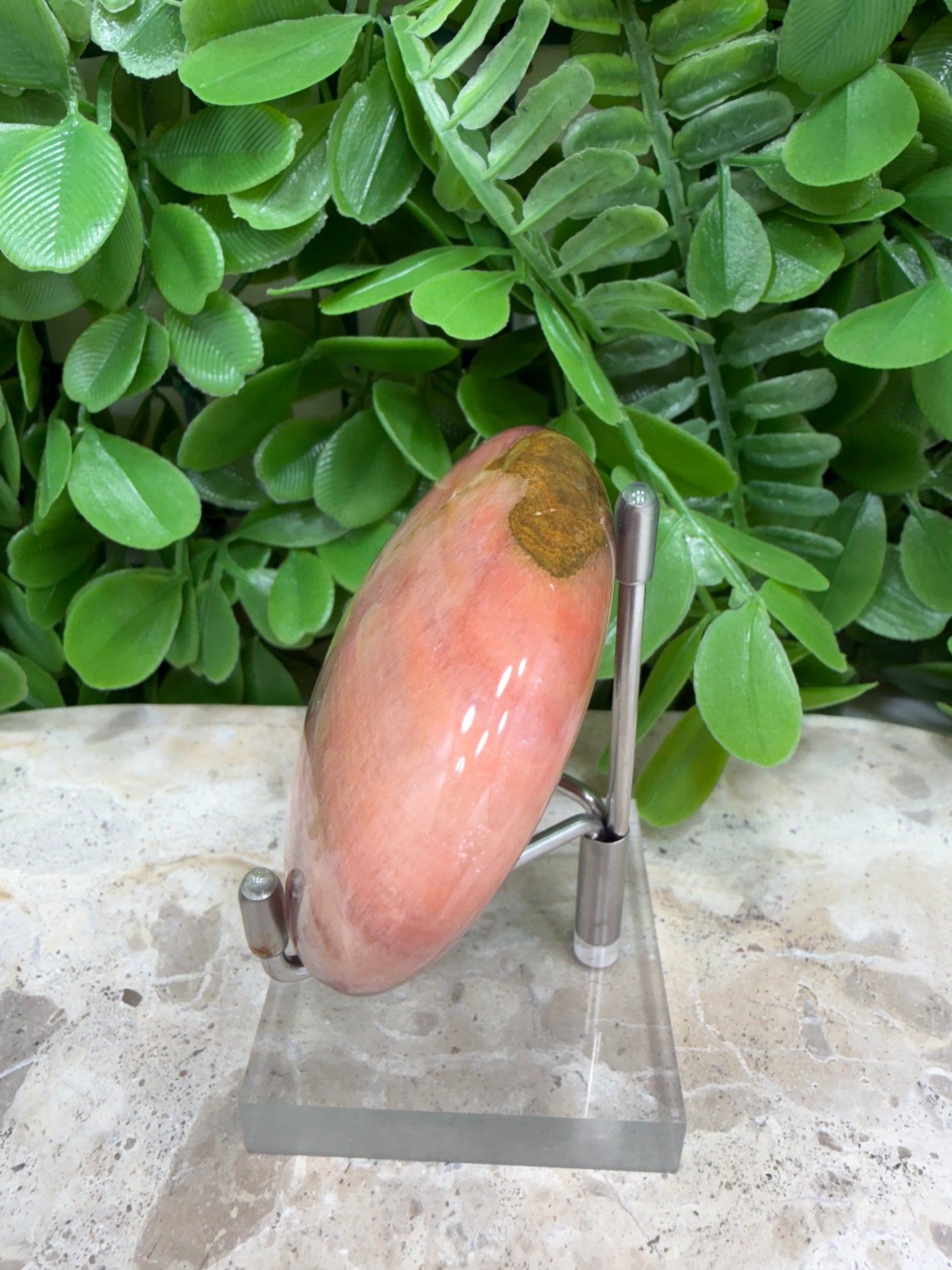 Peach Banded Calcite Palm 148g