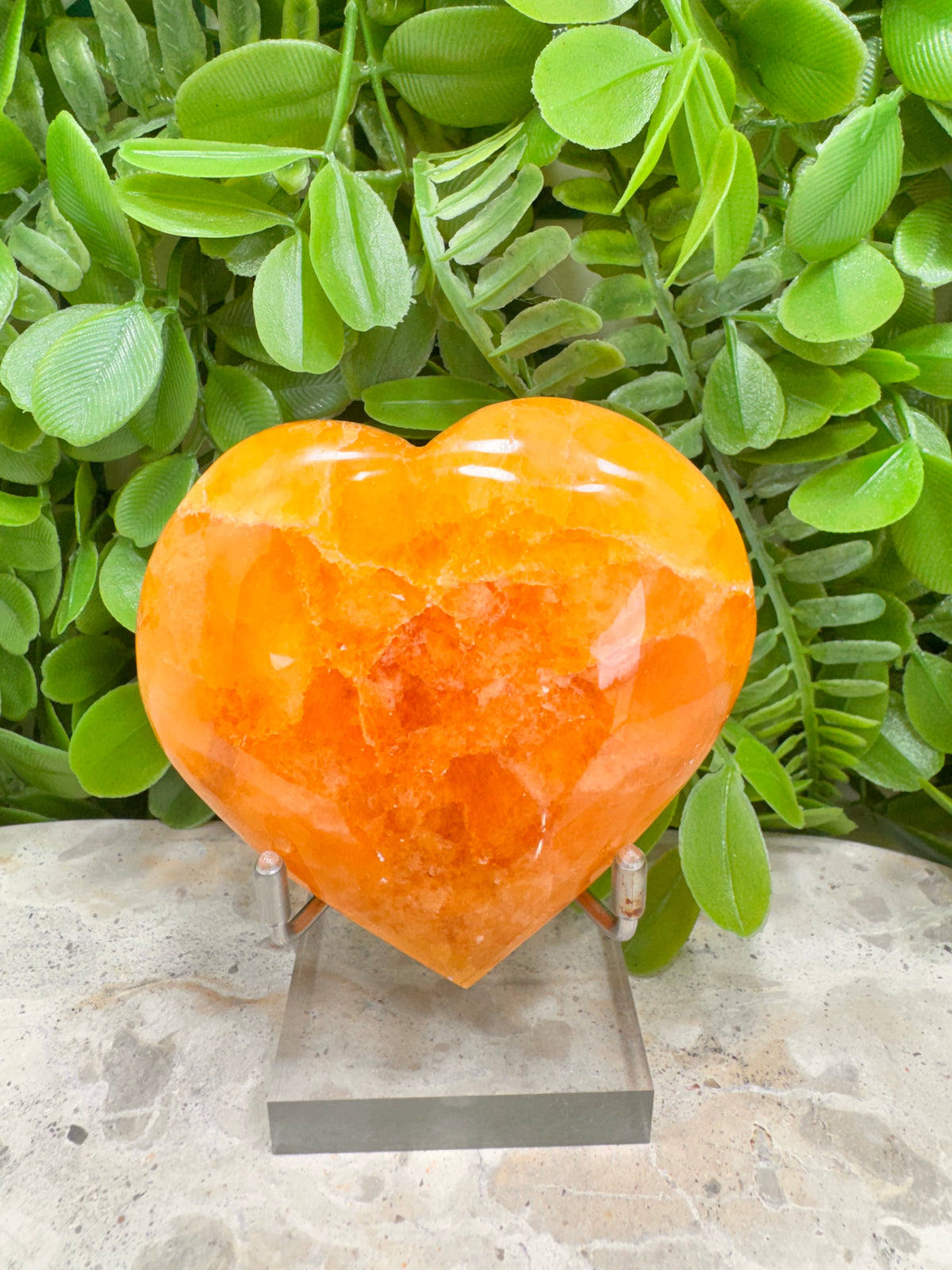 Crystallised Orange Calcite Heart | Energy • Joy • Creativity