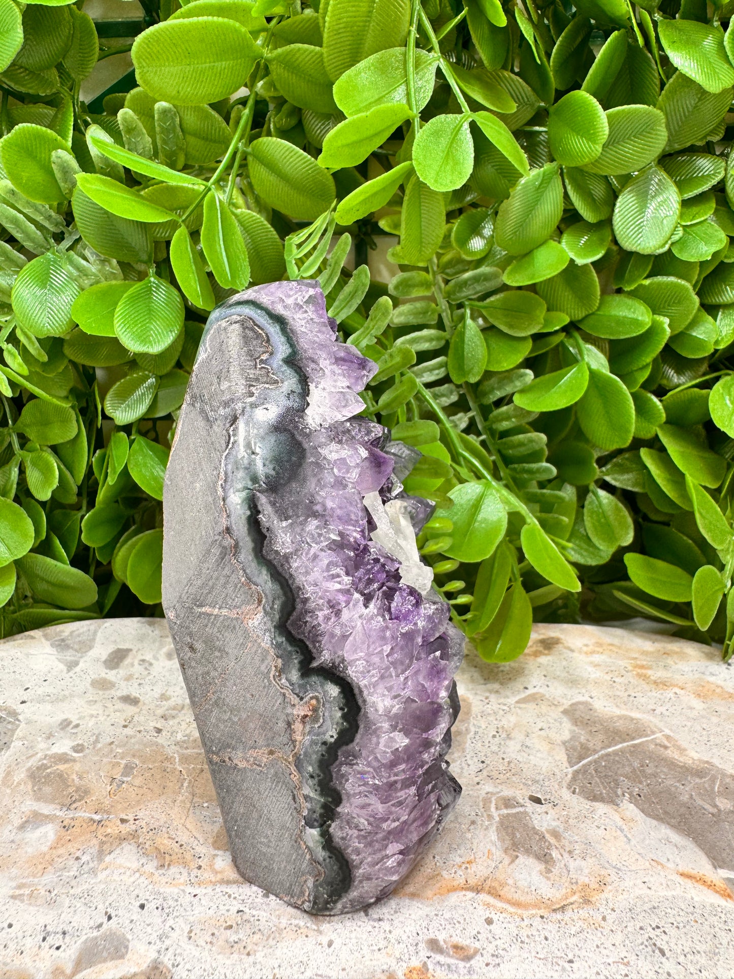 Amethyst with Calcite Freeform 578g