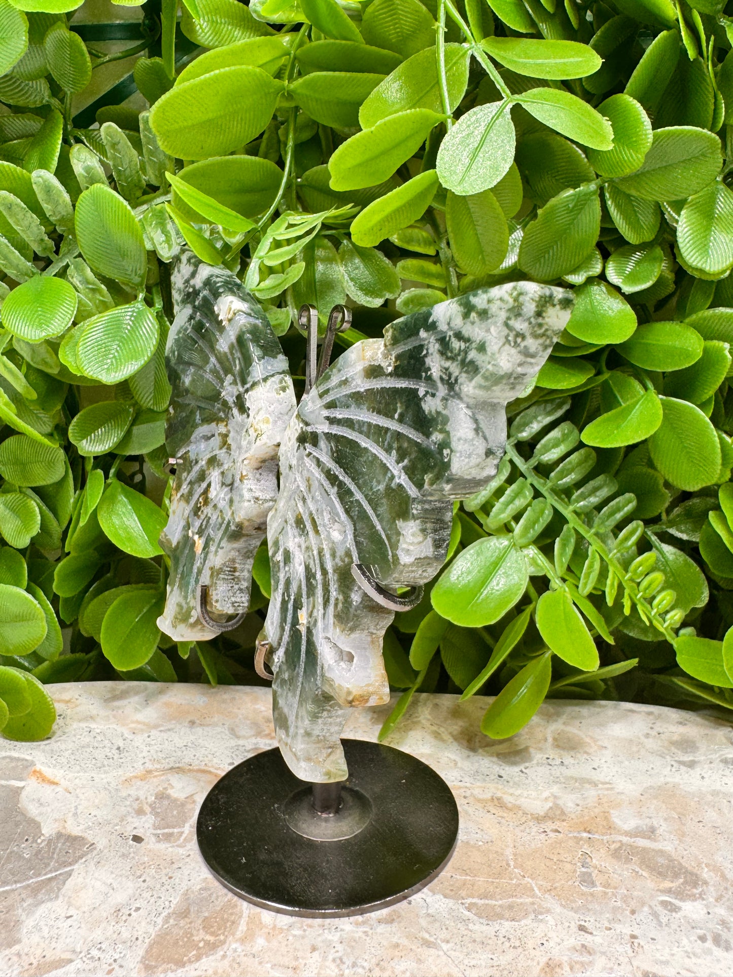 Moss Agate Butterfly 164g