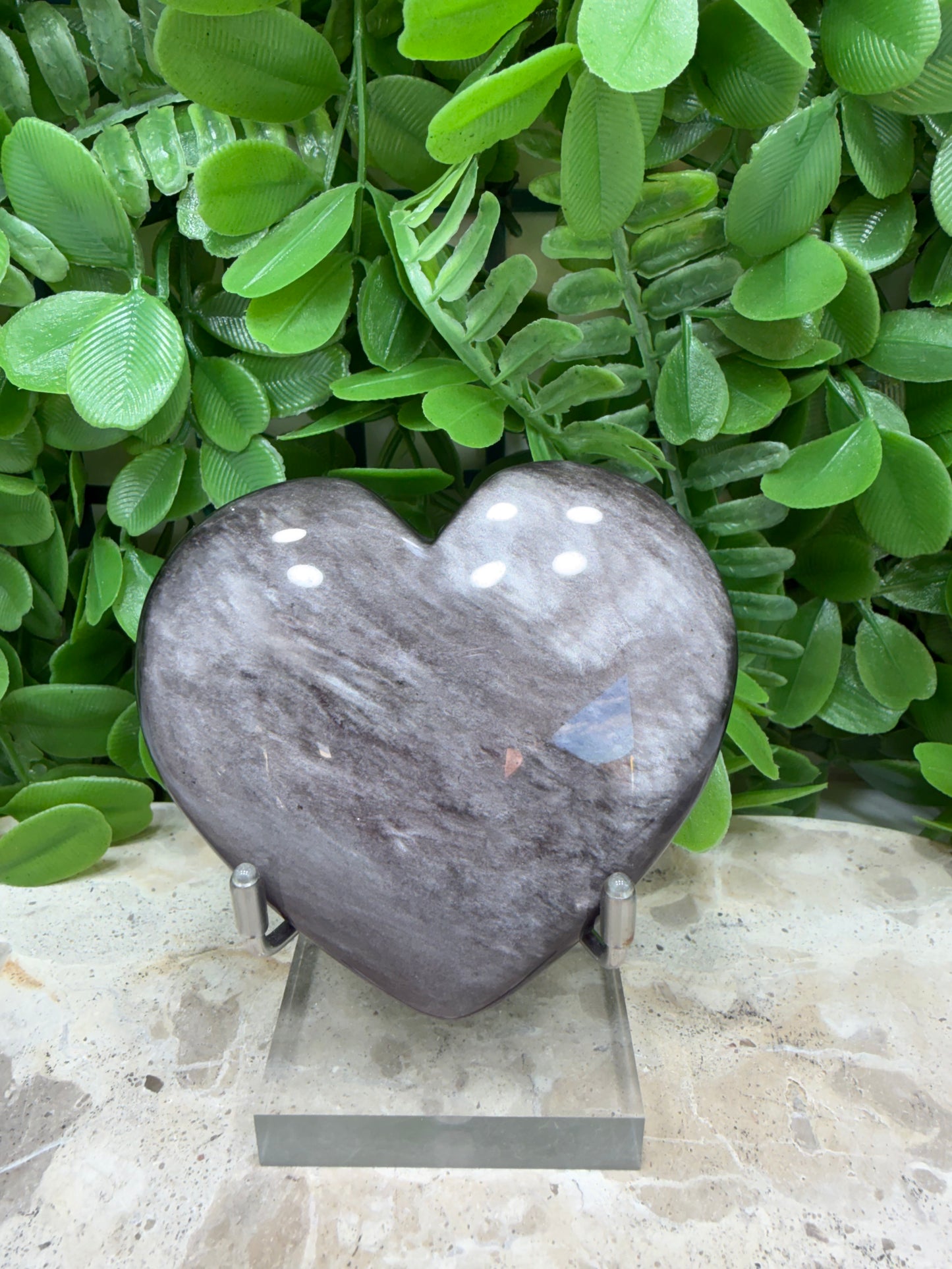 Silver Shein Obsidian Heart 162g
