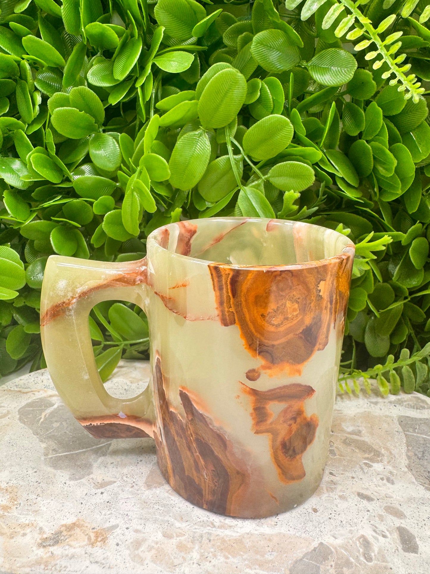 Green Banded Onyx Mug 434g