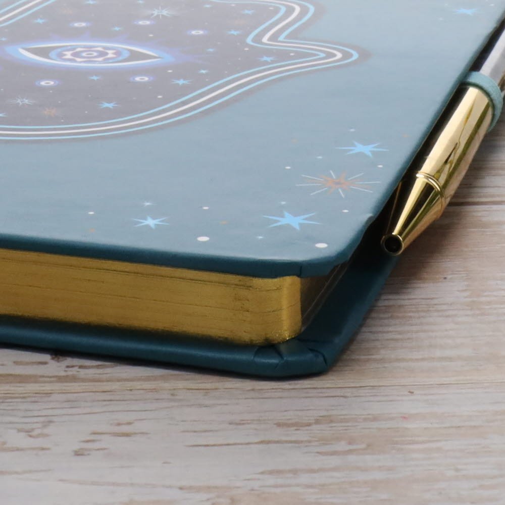 Hand of Hamsa A5 Notebook with Crystal Pen