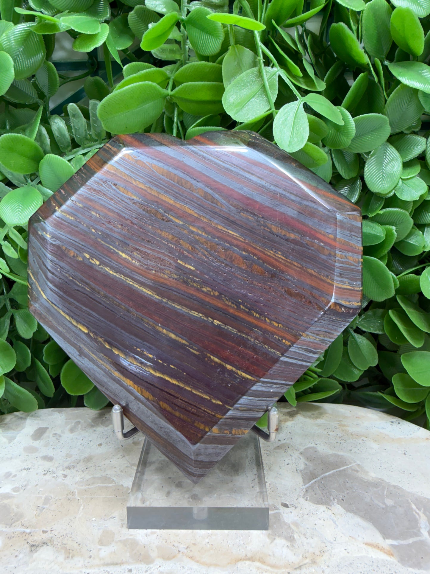 Tiger Ore/ Tiger Iron Faceted Heart 886g
