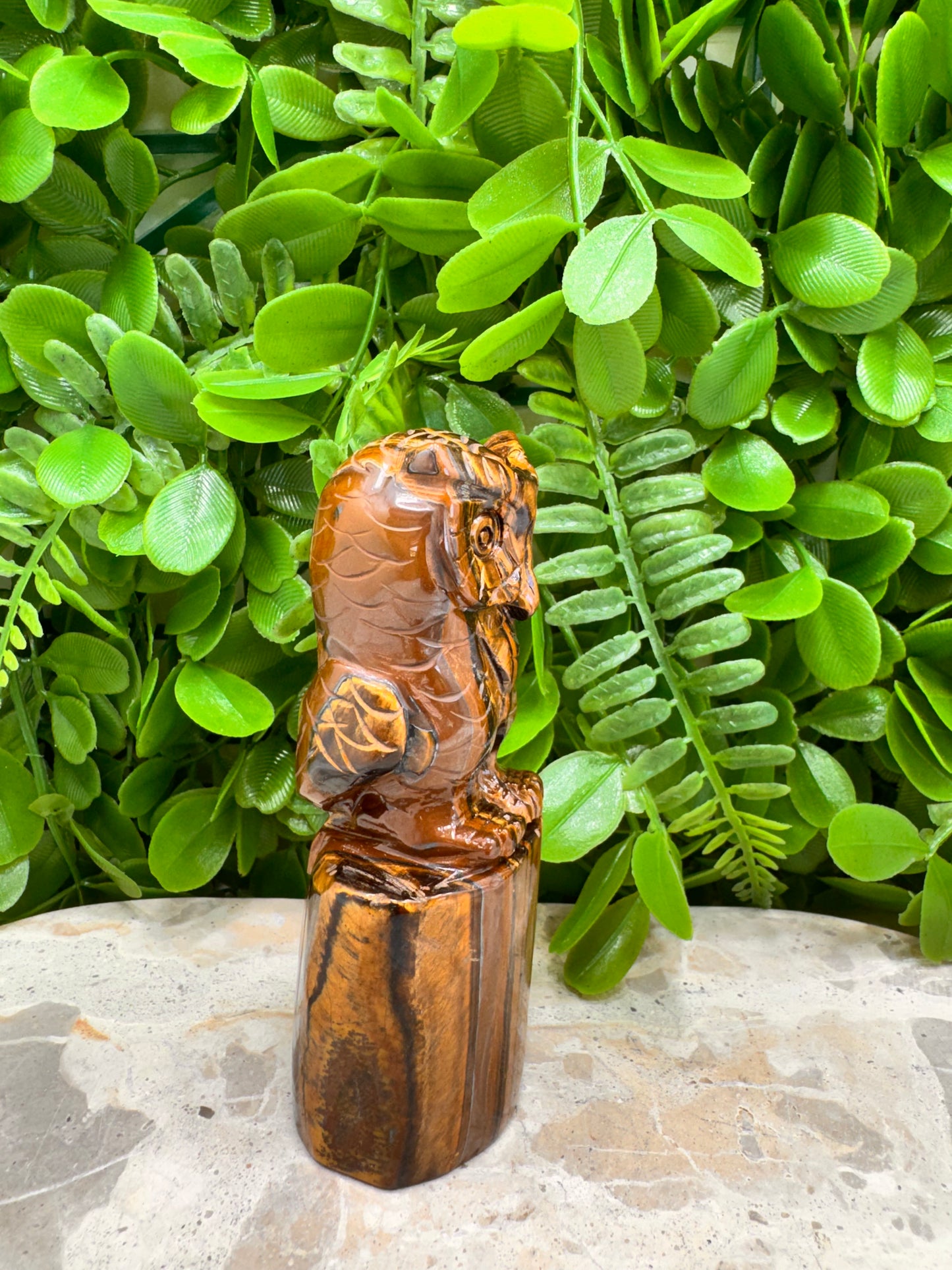 Tiger Ore Owl on a Log 326g
