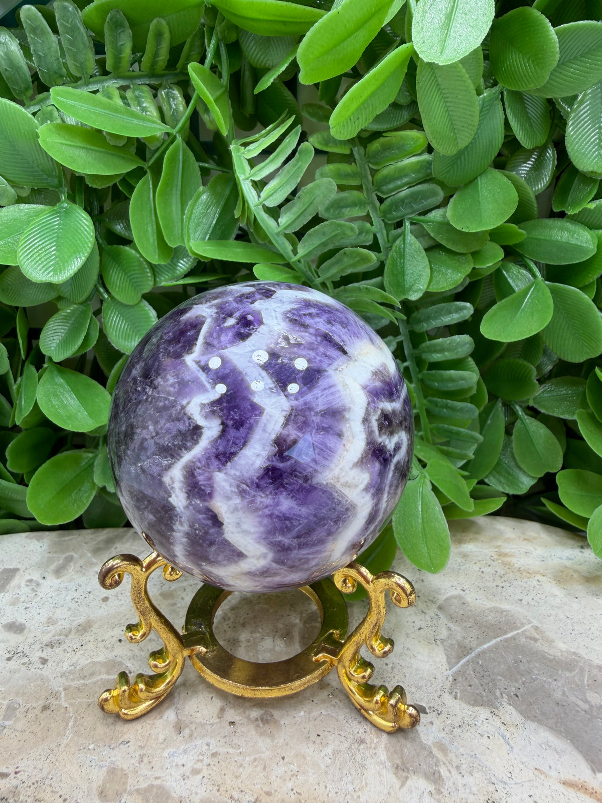 Chevron Amethyst Sphere 338g