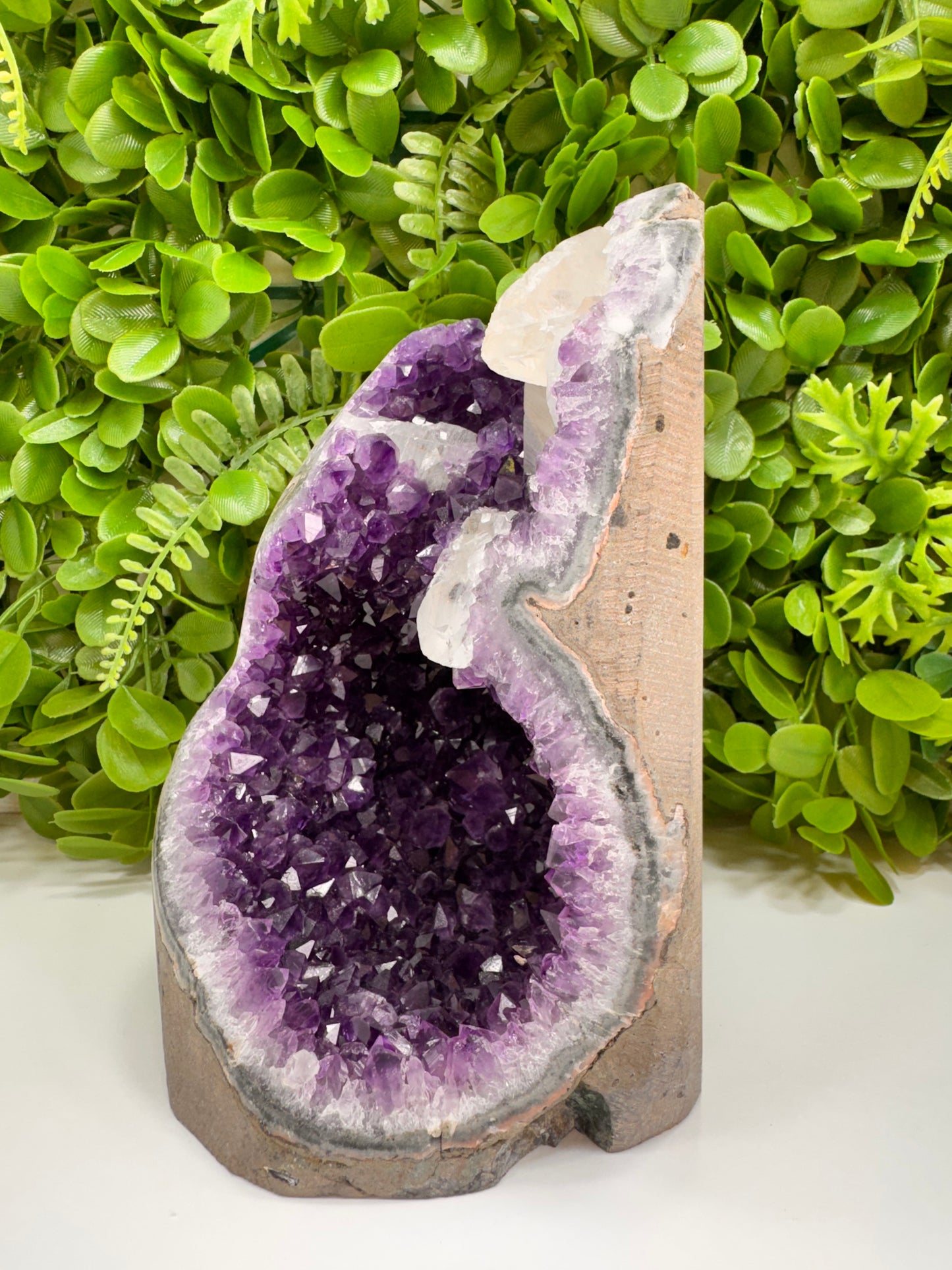 Amethyst Freeform With Calcite 3004g