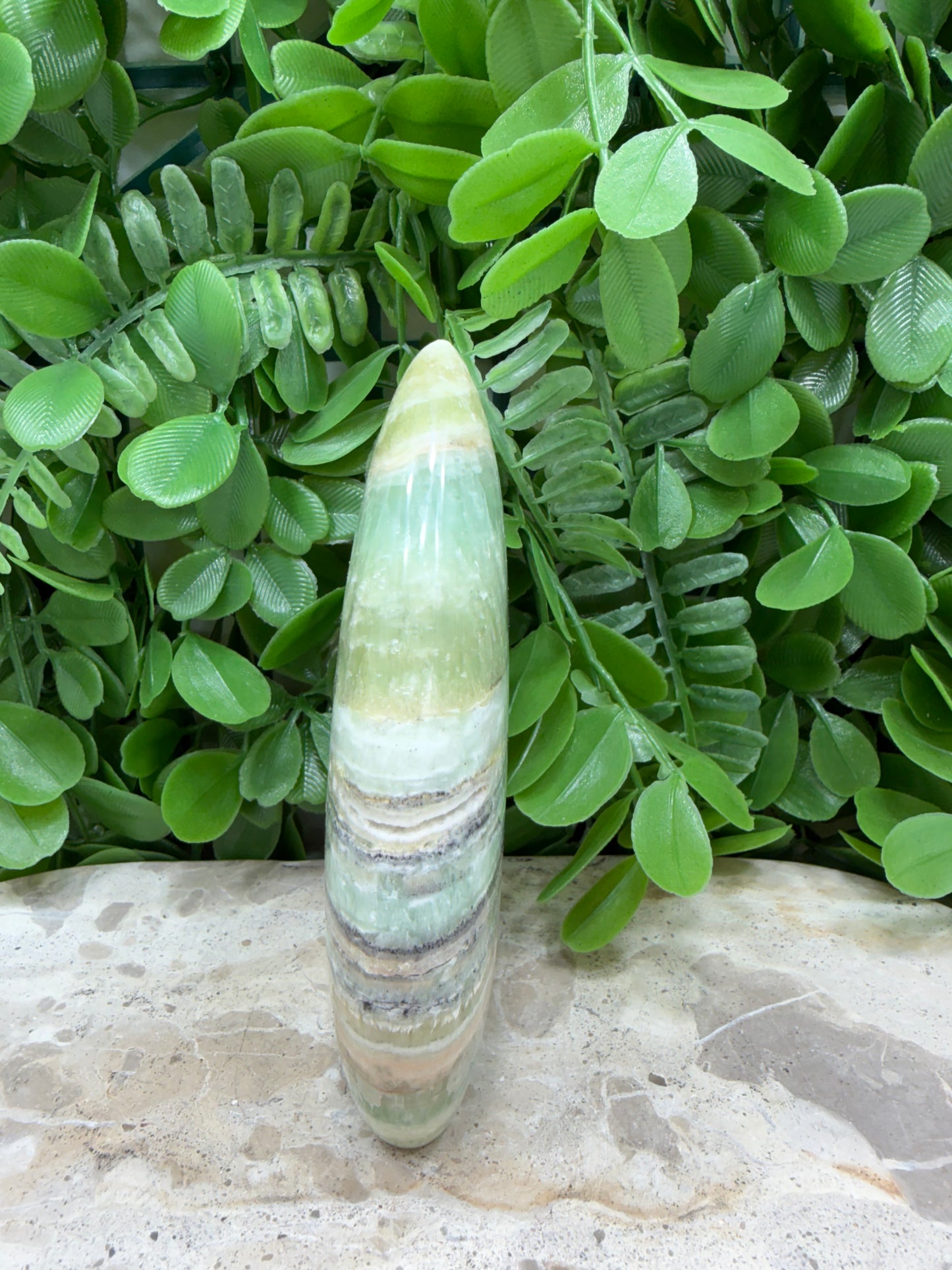 Emerald Kiwi Calcite Teardrop 422g