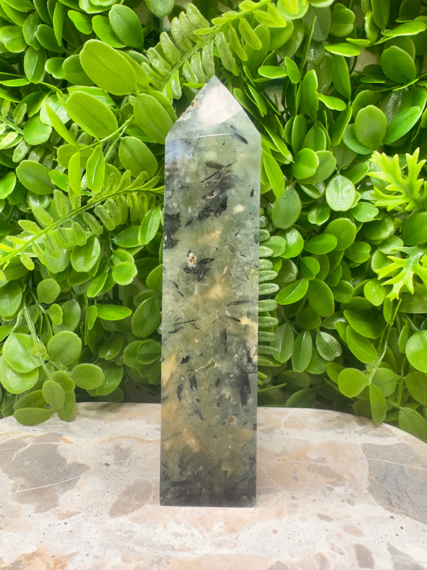Prehnite Freeform Tower 820g