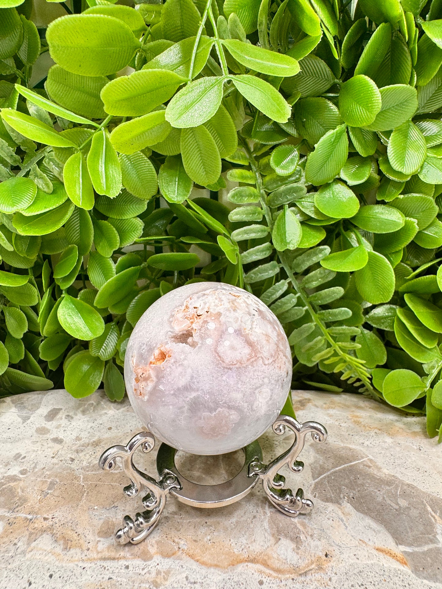 Flower Agate Sphere 226g
