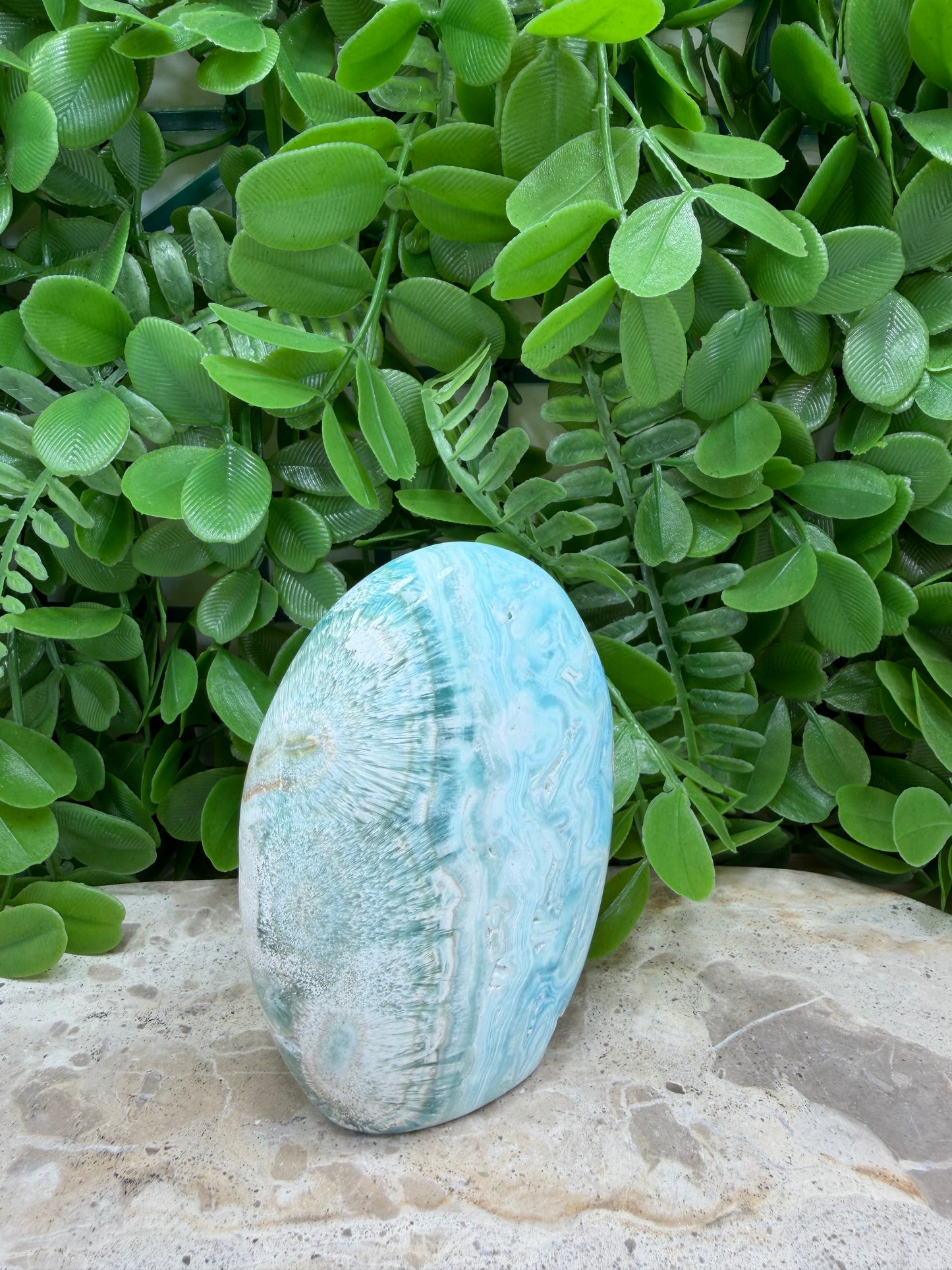 Standing Blue Aragonite with Smithsonite Freeform 320g