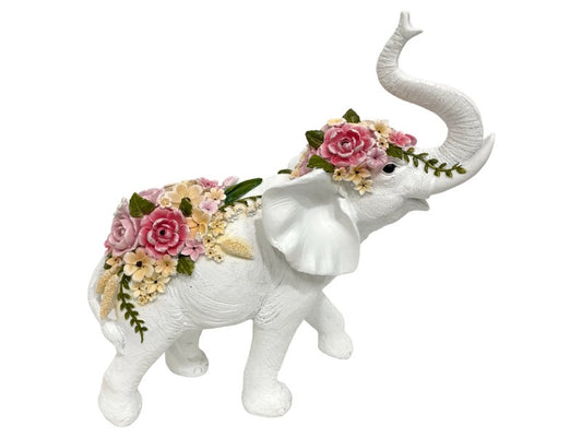 White Elephant with Pink Flowers