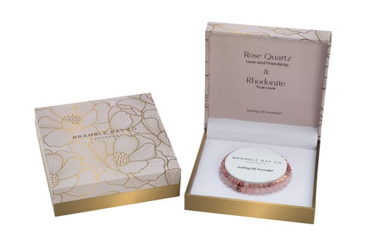 Rose Quartz and Rhodonite (Rose Gold) Bracelet