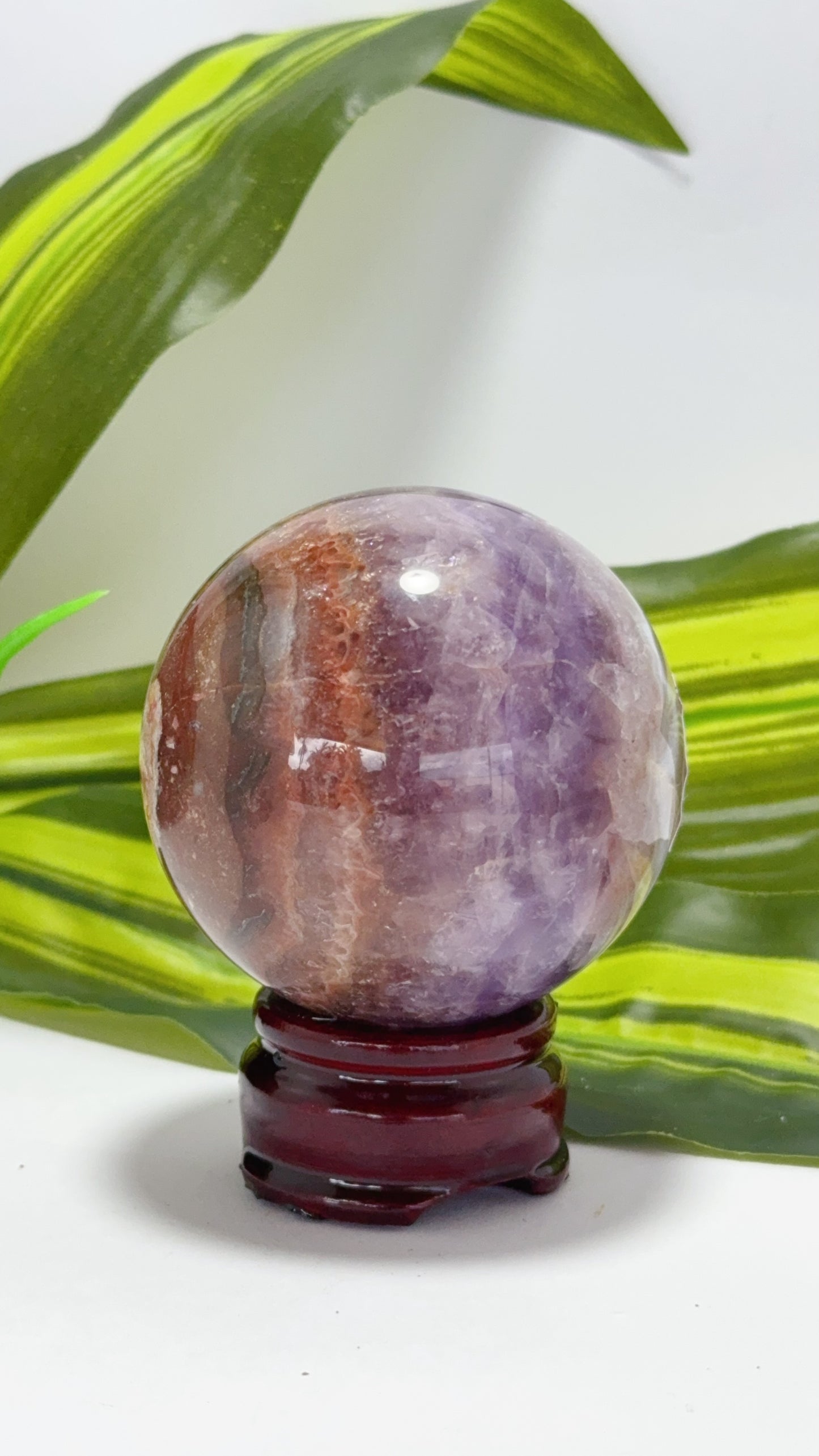 Amethyst and Mexican Agate Sphere 370g