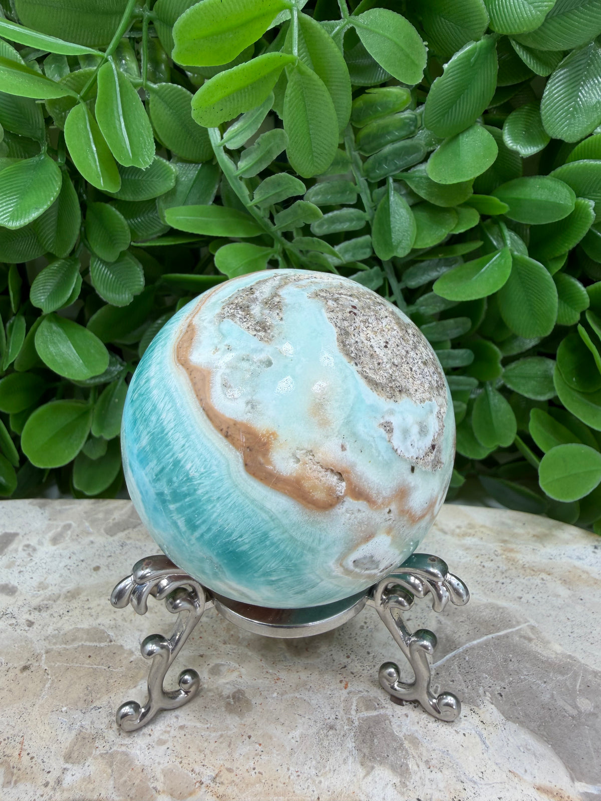 Blue Smithsonite Sphere | Calm • Compassion • Emotional Healing