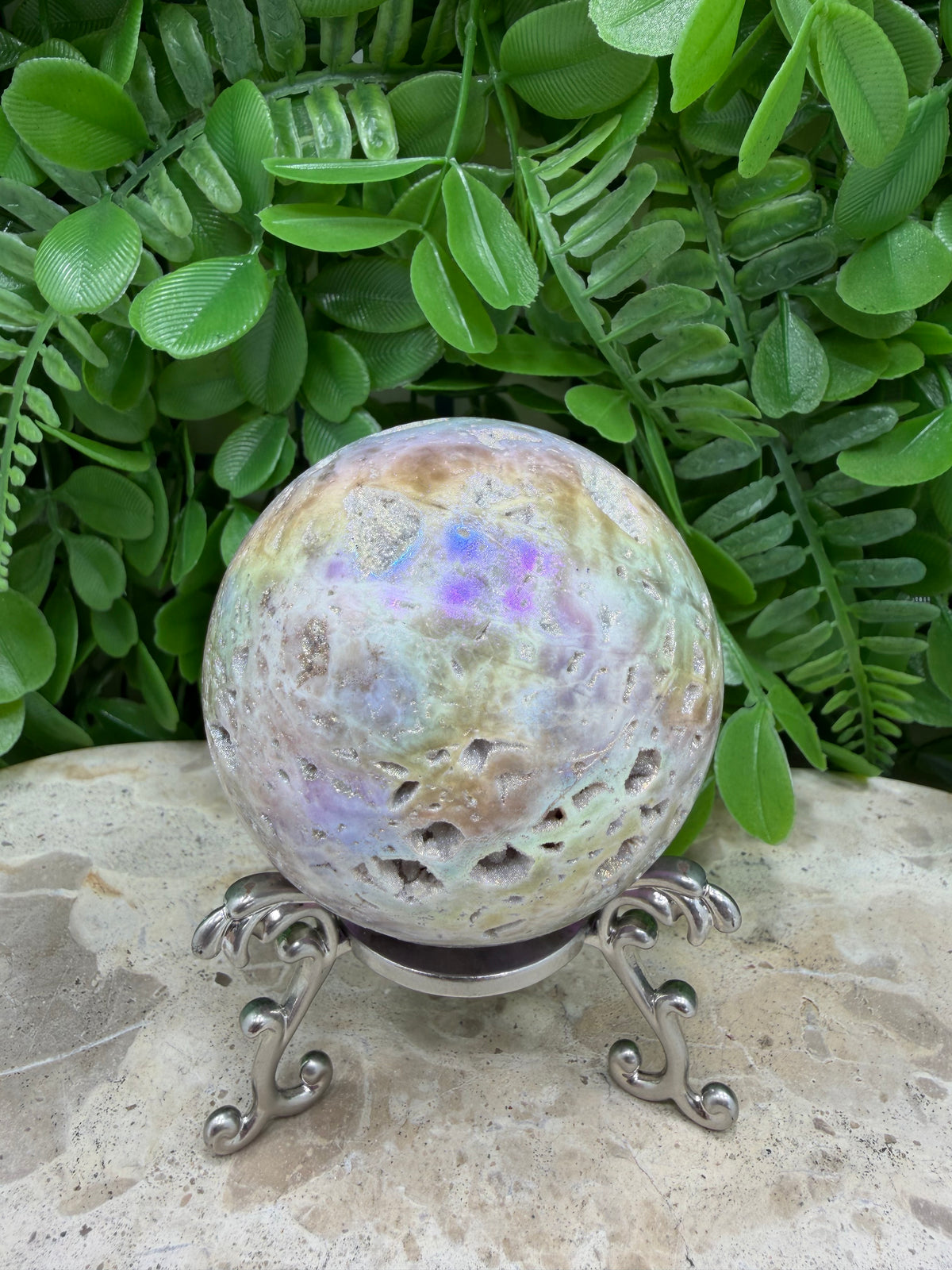 Aura Sphalerite Sphere | Grounding • Confidence • Vitality