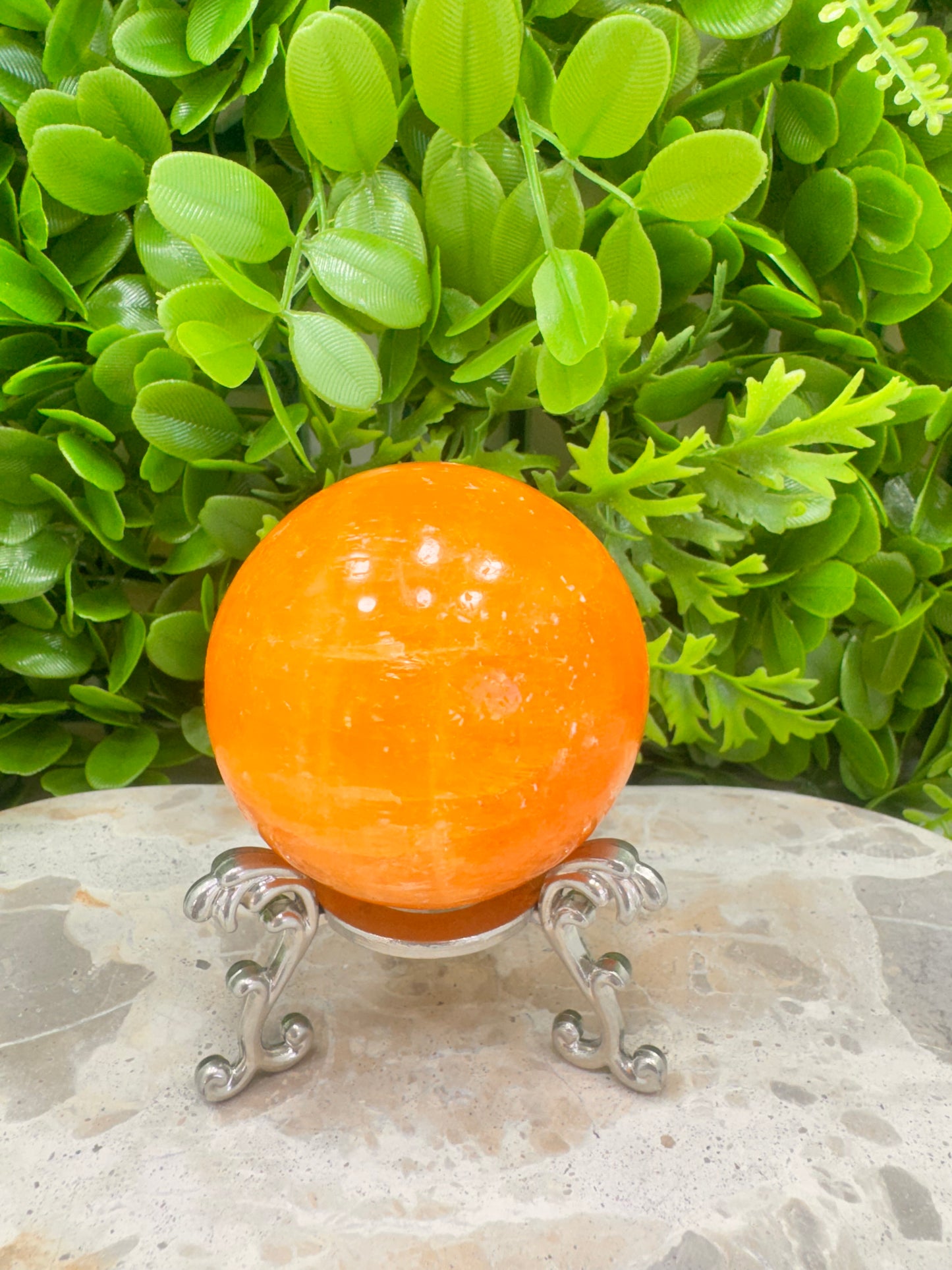 Crystalized Orange Calcite Sphere 398g
