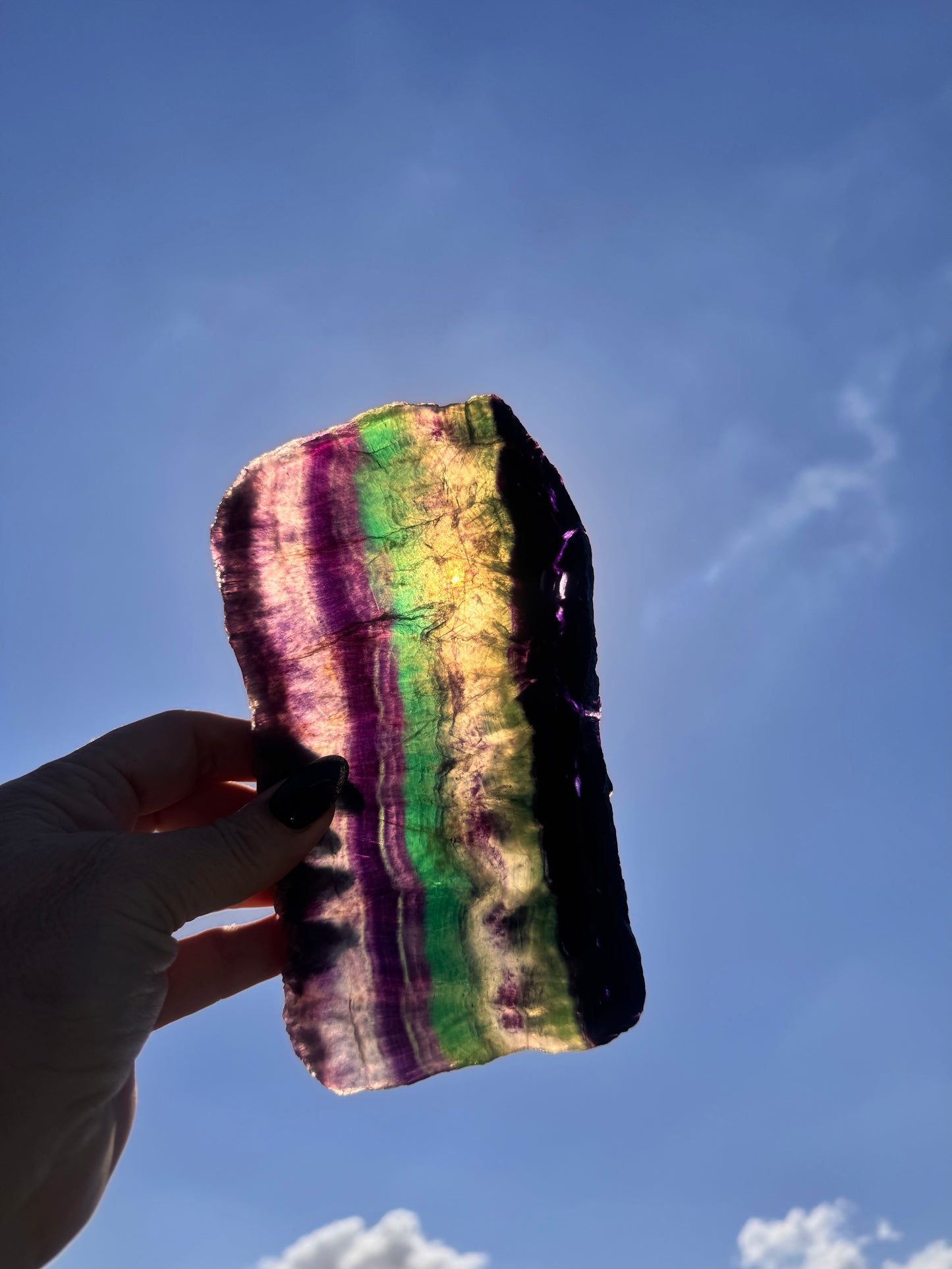 Fluorite Slab with Stand 667g