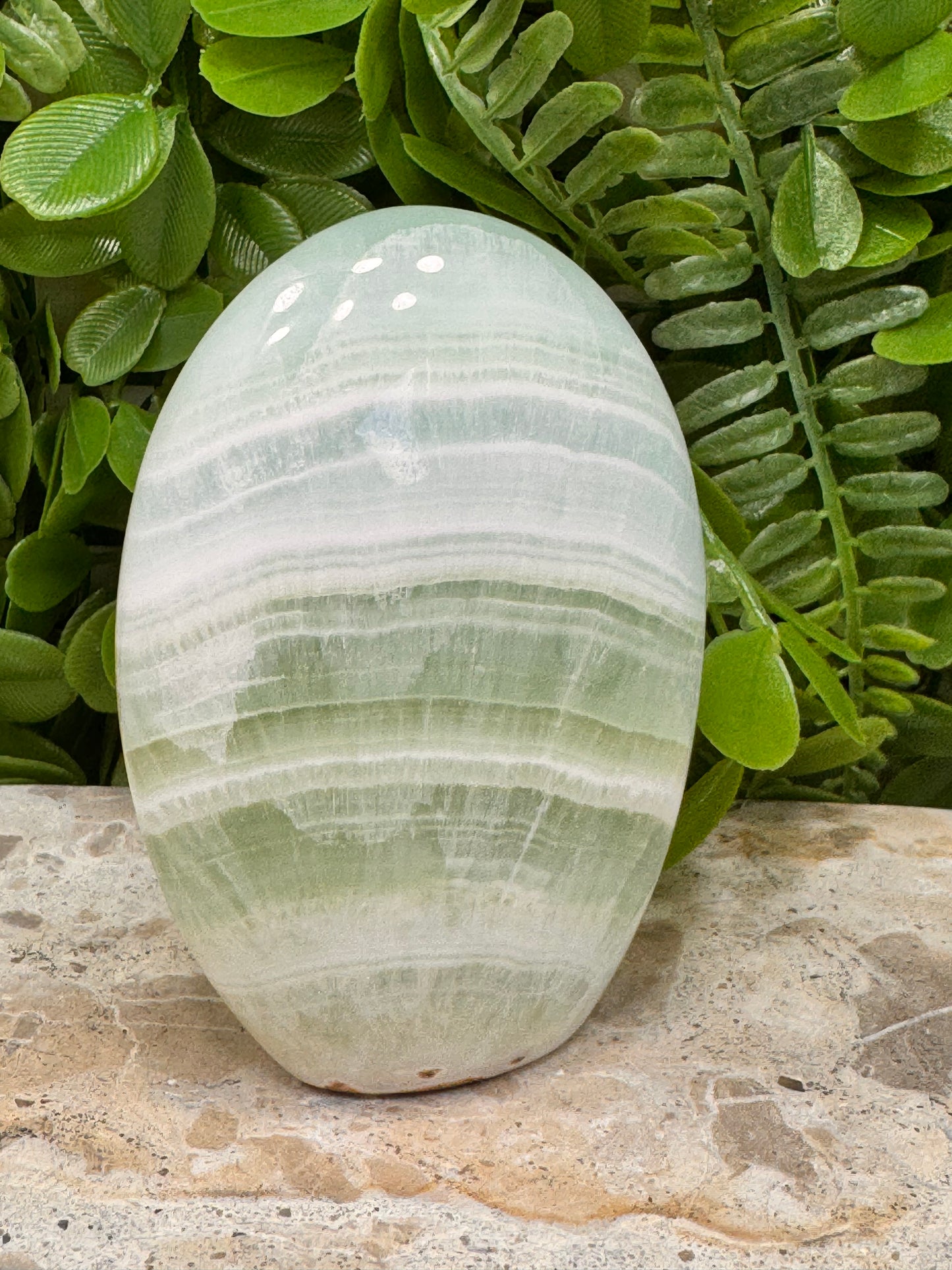 Standing Pistachio Calcite 358g