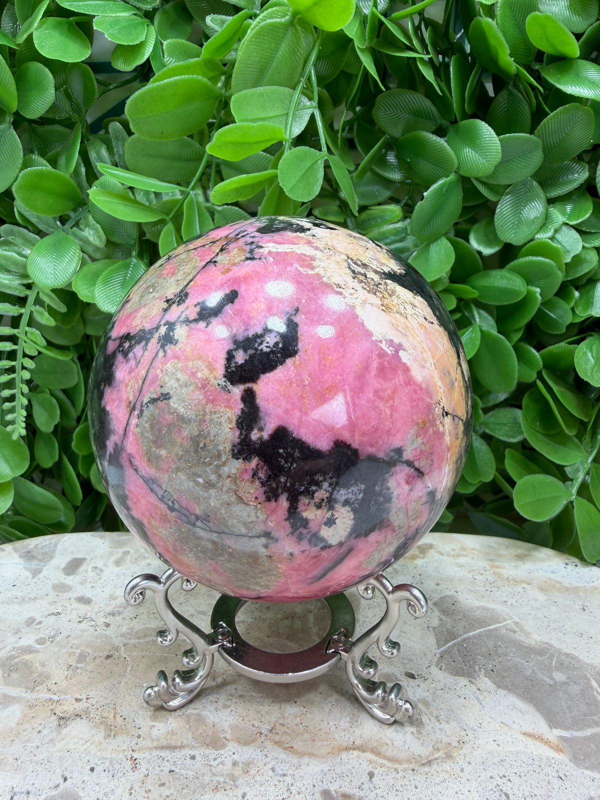 Rhodonite Sphere | Love • Compassion • Emotional Healing