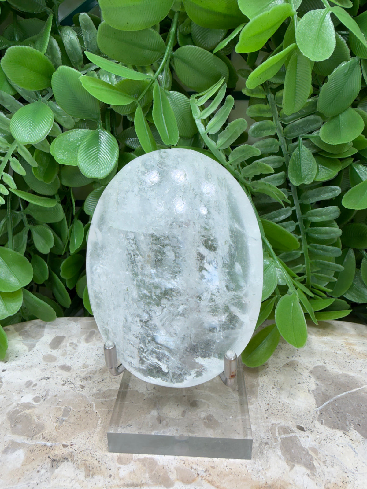 Clear Quartz Palm Stone 196g
