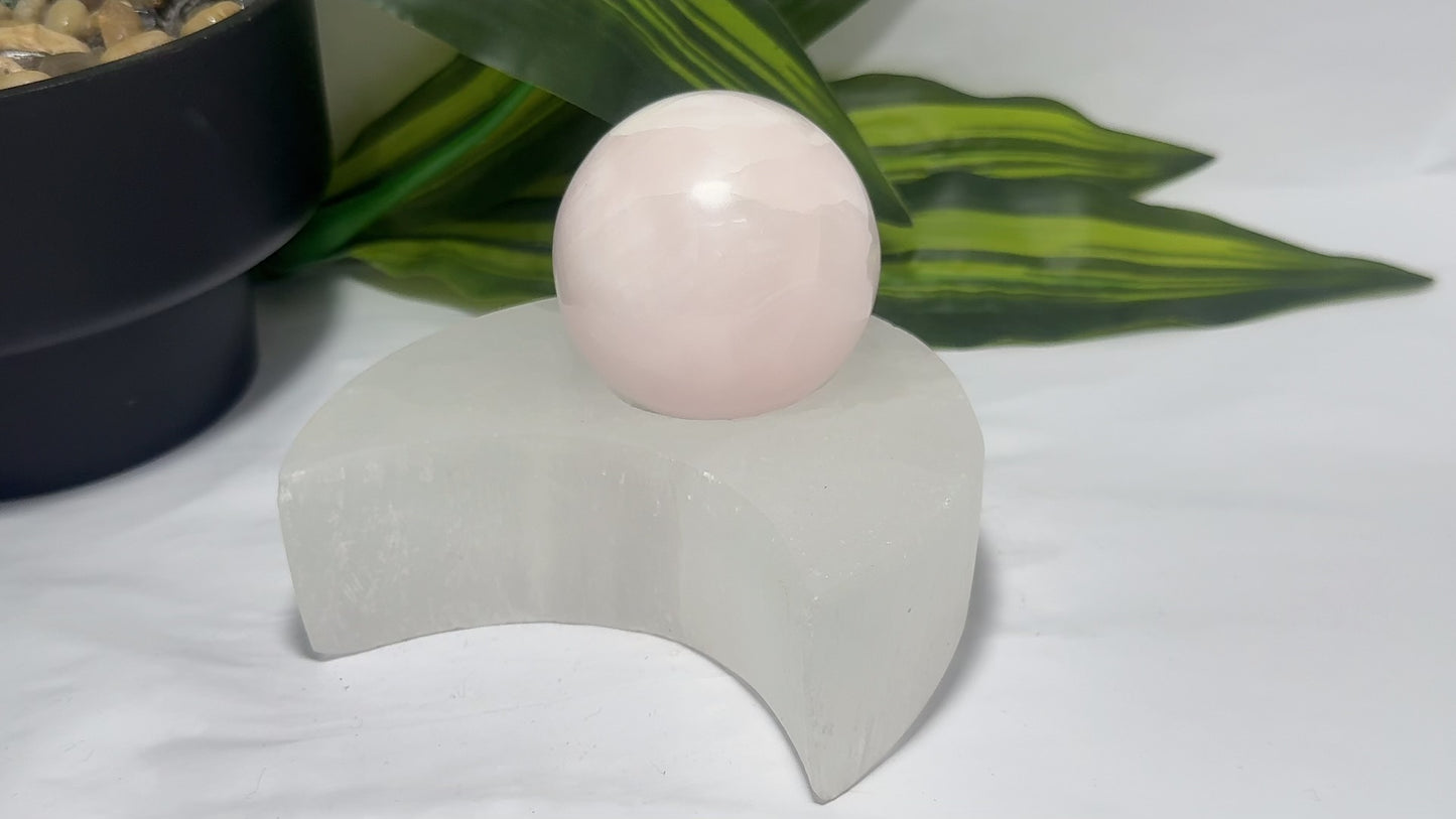 Selenite Moon Tealight Holder