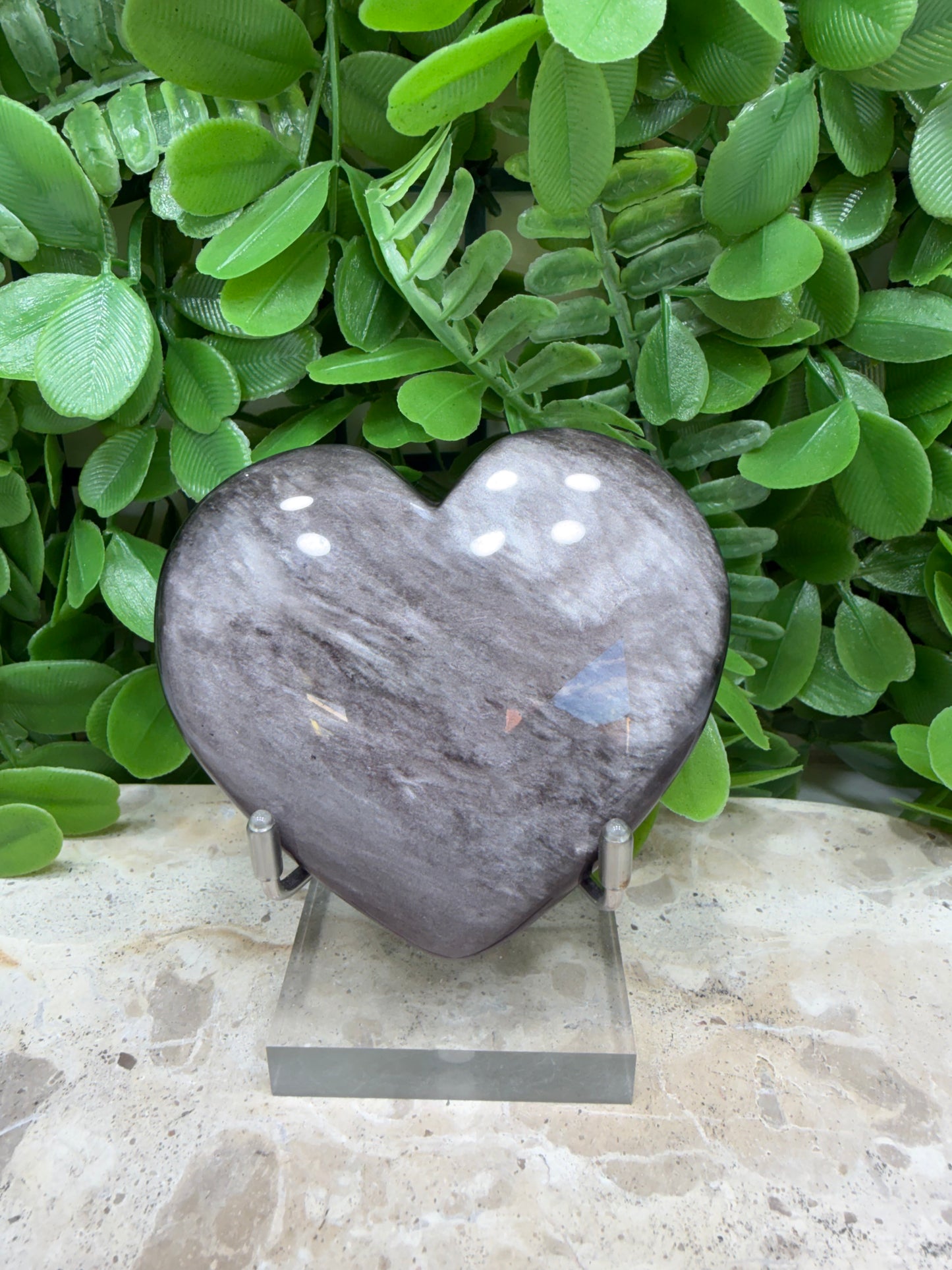 Silver Shein Obsidian Heart 162g