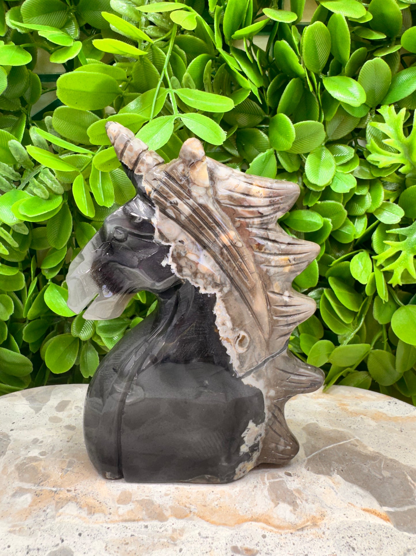 Volcanic Agate Unicorn 506g