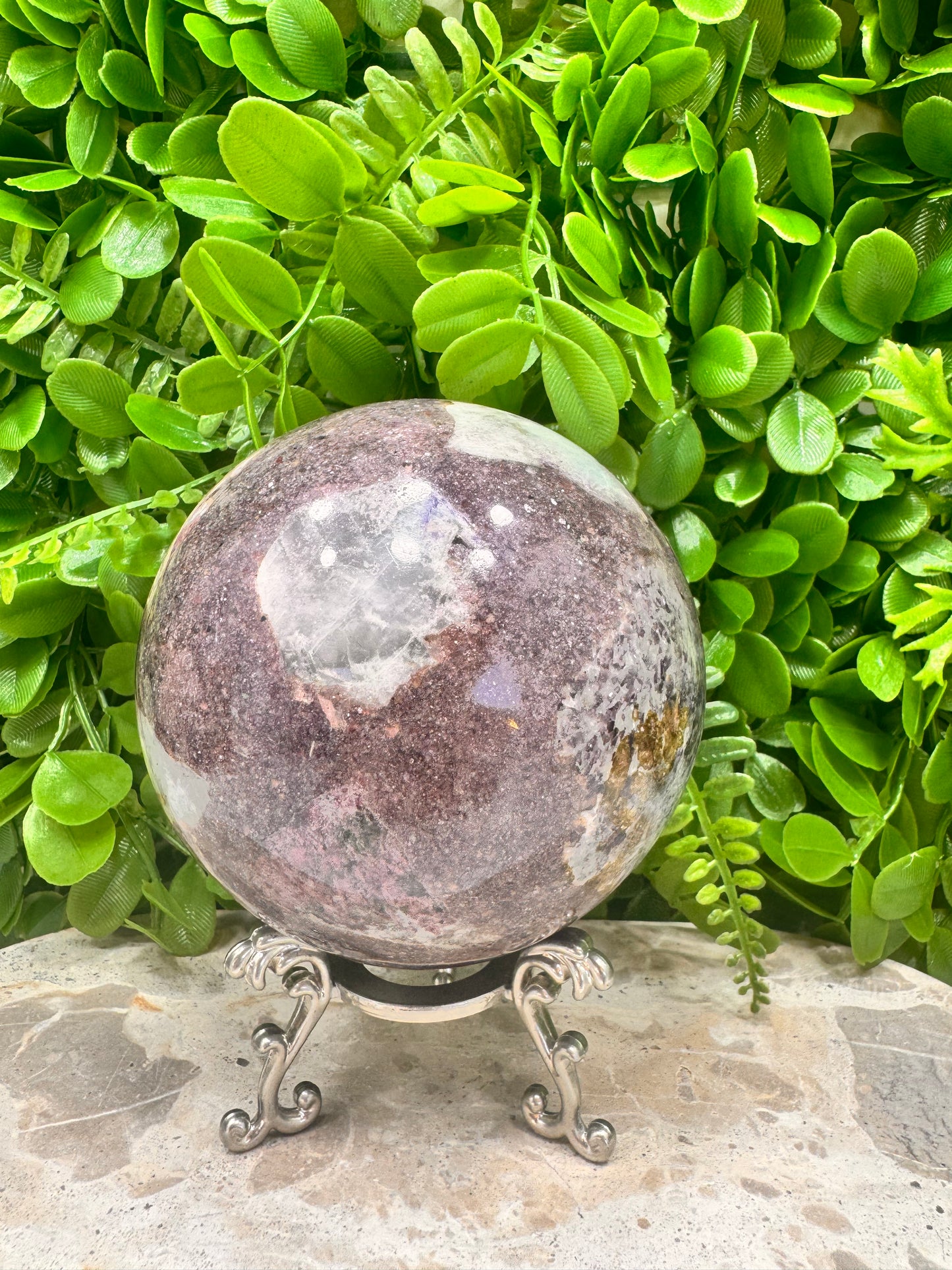 Lepidolite Unicorn Sphere 1334g