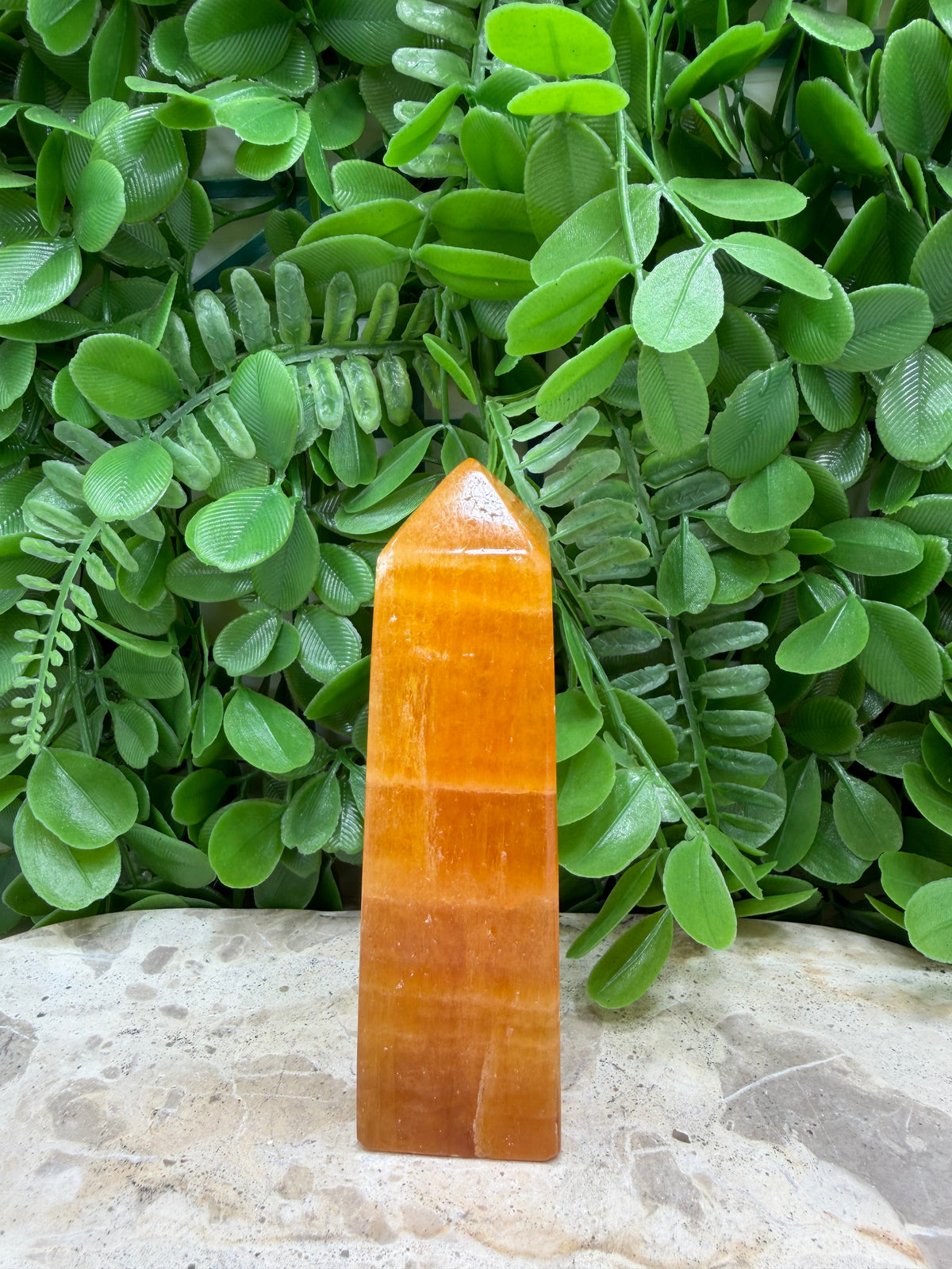 Orange Crystalized Calcite Tower 271g