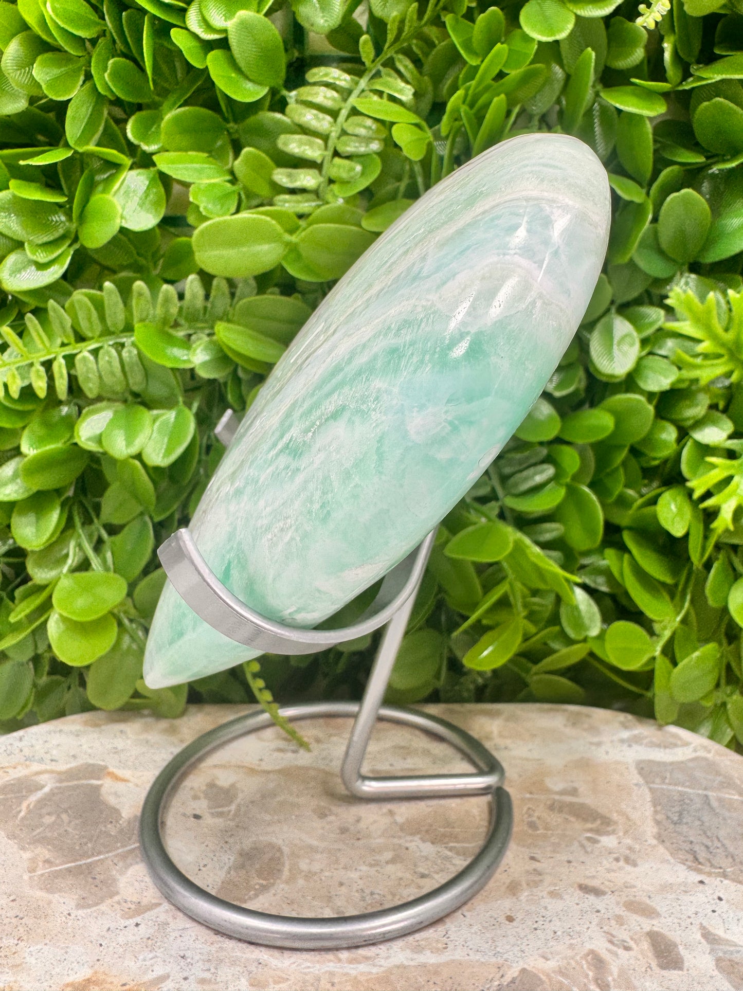 Blue Caribbean Calcite Heart 1252g