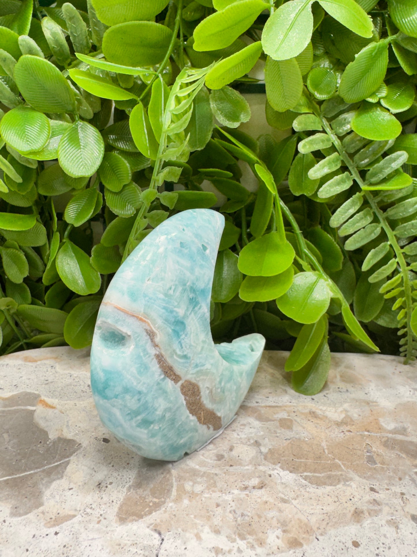 Blue Aragonite Moon 160g