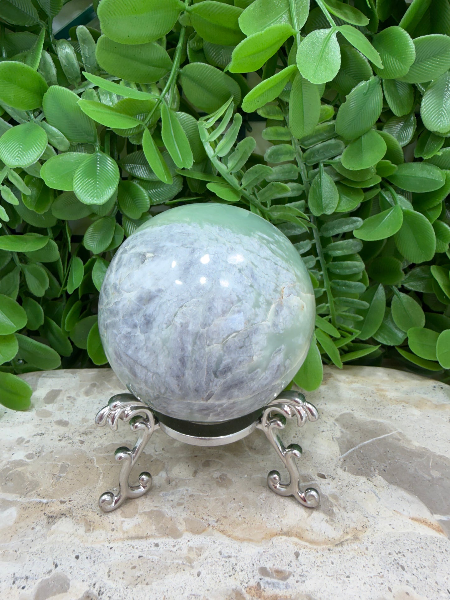 Flower Jade Sphere 424g
