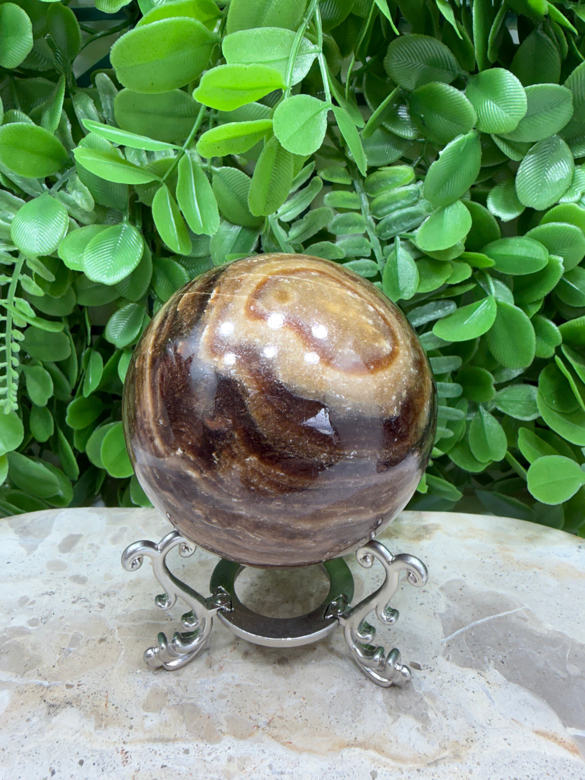 Chocolate Calcite Sphere | Grounding • Emotional Balance • Inner Strength