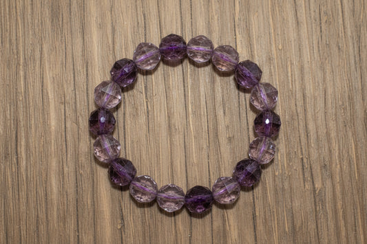 Amethyst Faceted Bracelet 10mm