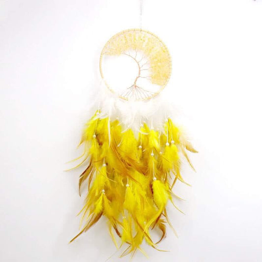 Citrine Yellow Feather dreamcatcher