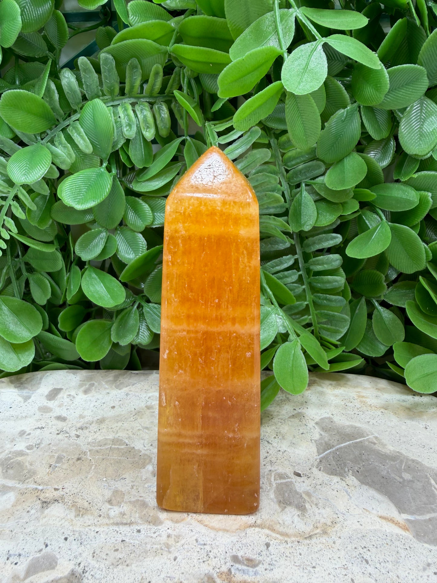 Orange Crystalized Calcite Tower 270g