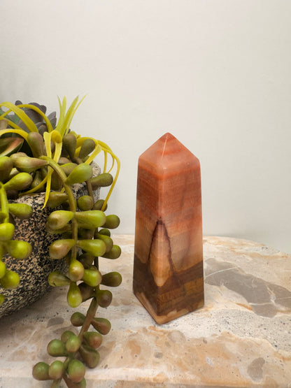 Peach Banded Calcite Points 214g