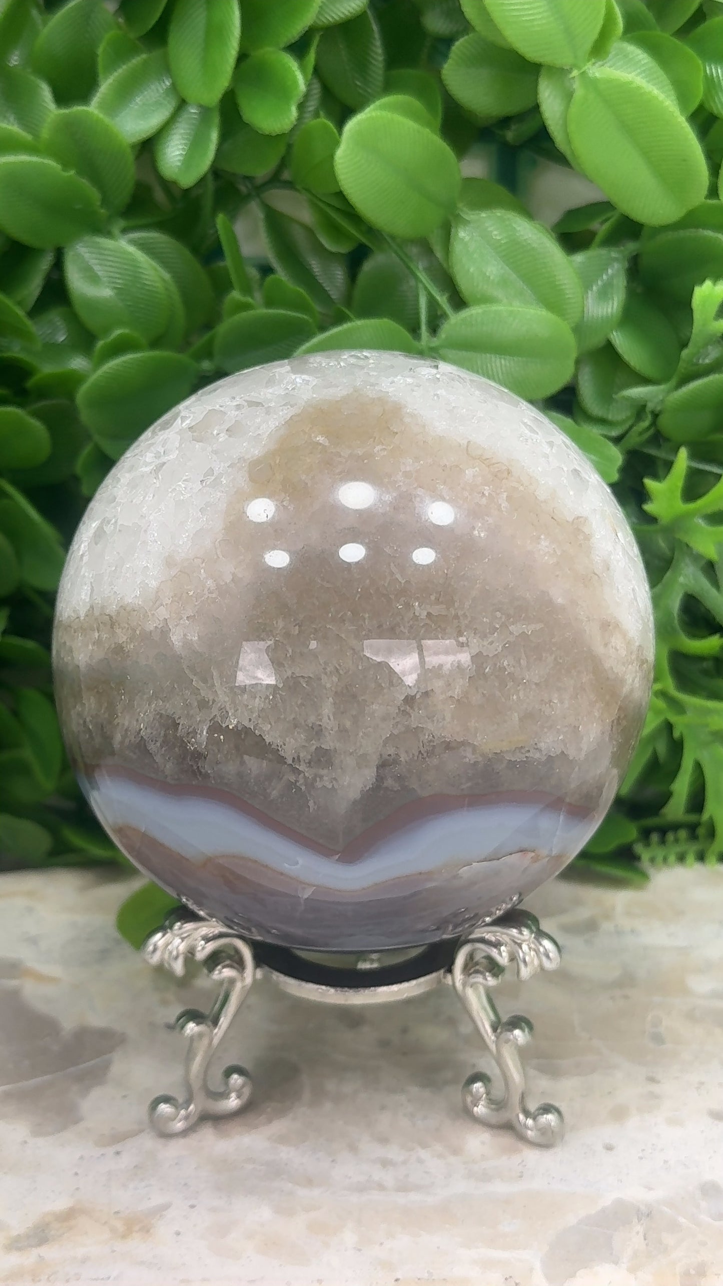 Agate Druzy Sphere 1246g