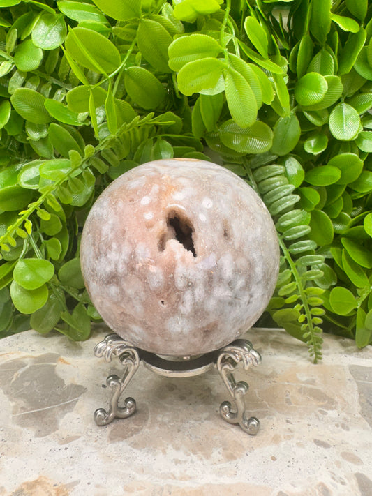 Pink Druzy Agate Sphere 738g