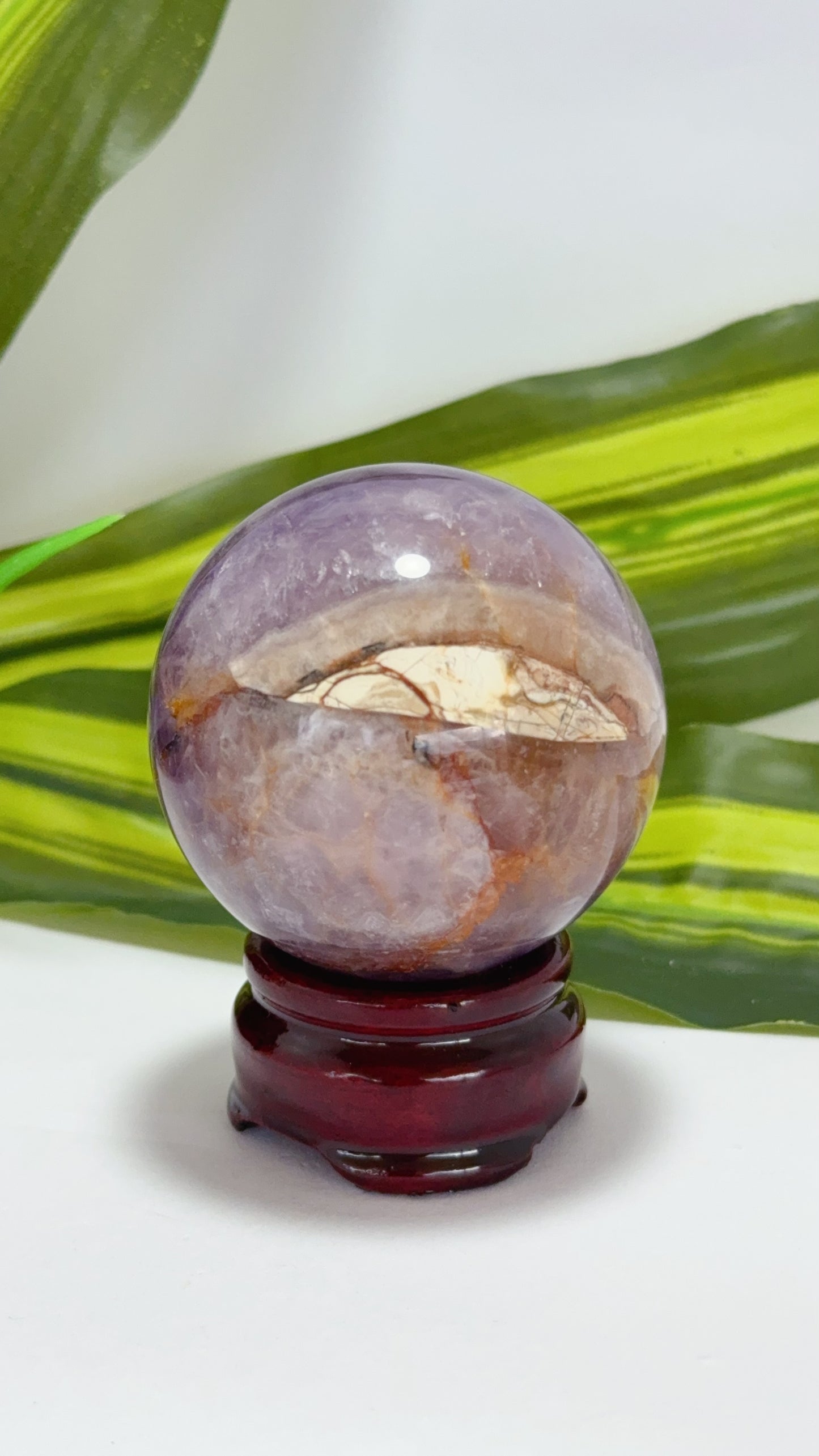 Amethyst and Mexican Agate Sphere 244g