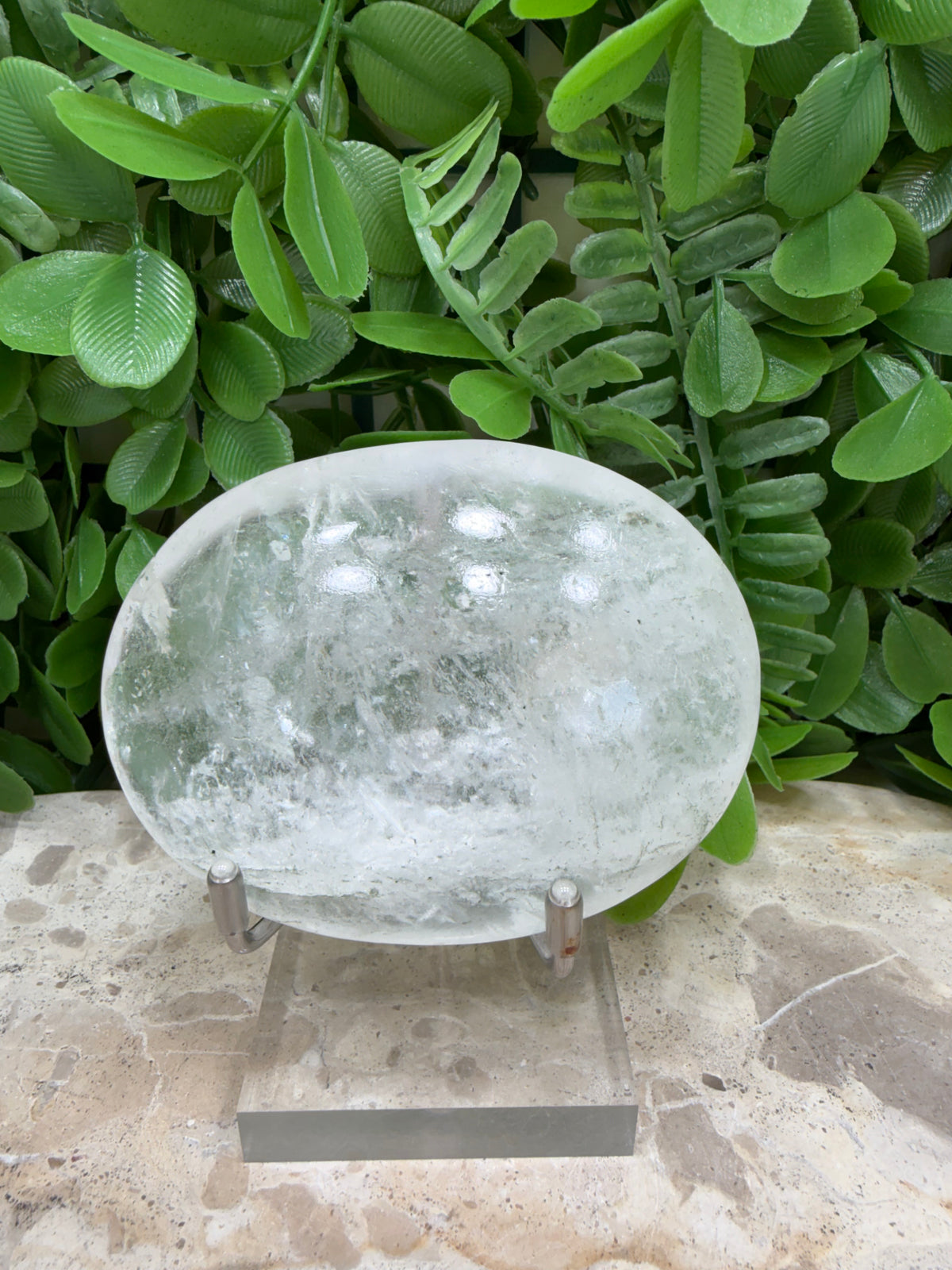 Clear Quartz Palm Stone 196g