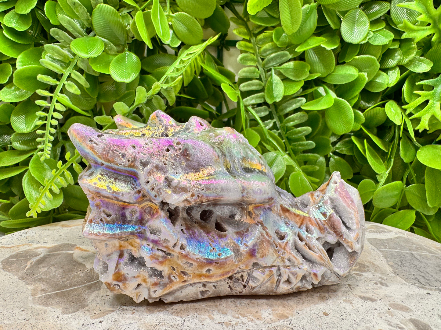 Aura Sphalerite Dragon Skull 742g