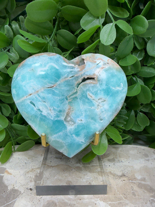 Blue Aragonite Heart 300g