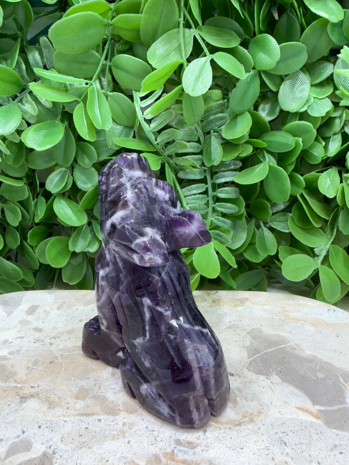 Chevron Amethyst Wolf 308g | Calm • Protection • Intuition
