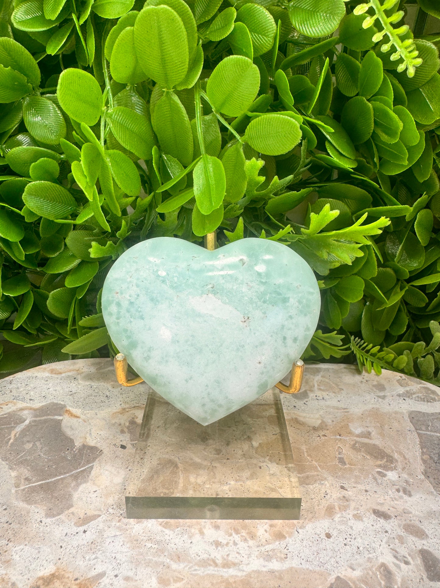 Aqua Caribbean Calcite Heart 224g
