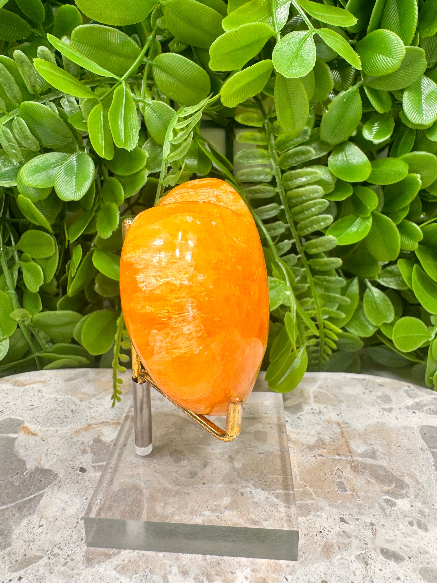 Crystalised Orange Calcite Heart 328g